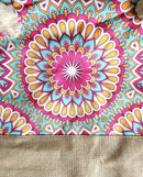 Cotton Tote Rope Bag - Whimsical Flower Pattern