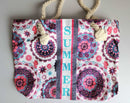 Cotton Tote Rope Bag - Summer Flowery Bloom
