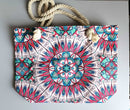 Cotton Tote Rope Bag - Whimsical Shapes Pattern