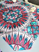 Cotton Tote Rope Bag - Whimsical Shapes Pattern