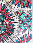 Cotton Tote Rope Bag - Whimsical Shapes Pattern