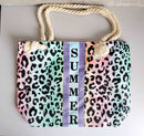 Cotton Tote Rope Bag - Summer Animal Print