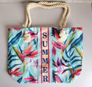 Cotton Tote Rope Bag - Summer Colorful Lilies