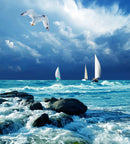 Sail Boats Sea Scape - 5D Diamond Painting Kit (DIY)