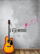 I Love Music Print Wall Sticker