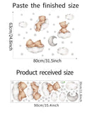 Bear and Cloud Pattern Graphic Wall Sticker