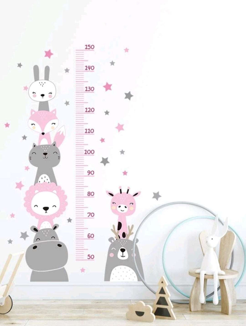 Cartoon Animal Growth Chart Decal Sticker