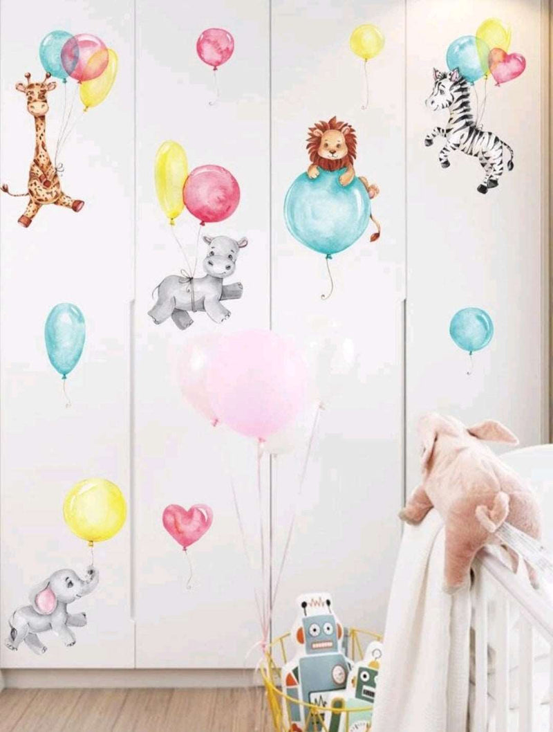 Animal Balloons Print Wall Sticker