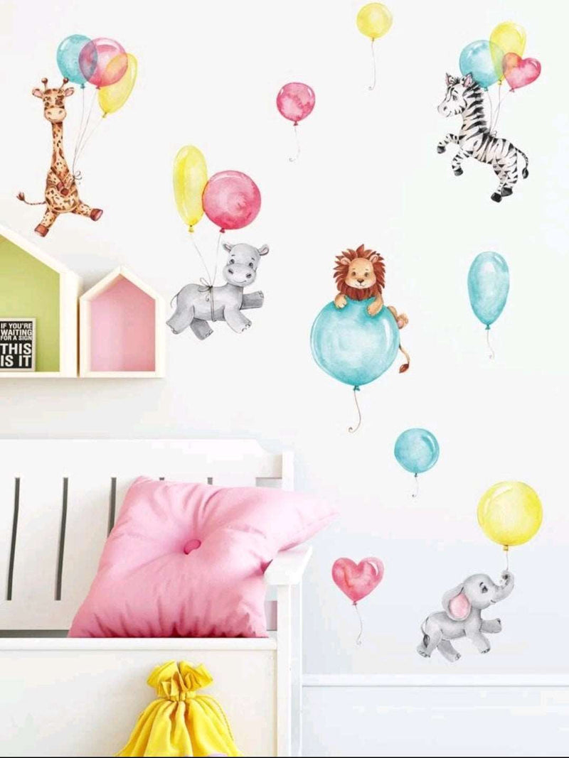 Animal Balloons Print Wall Sticker