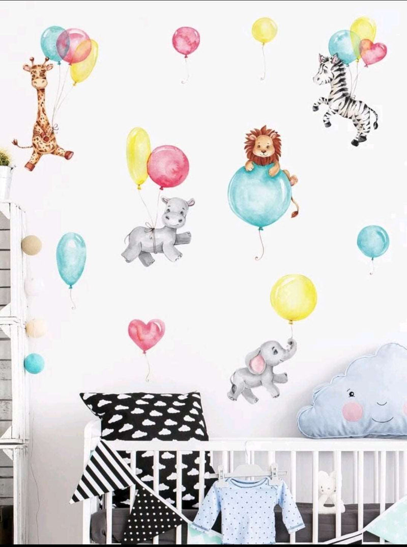 Animal Balloons Print Wall Sticker