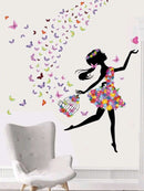 Girl and Butterfly Wall Sticker