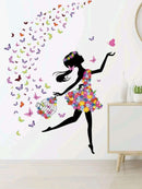 Girl and Butterfly Wall Sticker