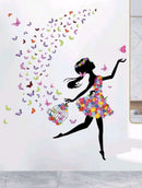 Girl and Butterfly Wall Sticker