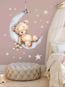 Sleepy Bear Print Wall Sticker