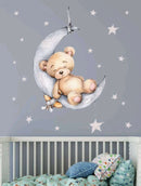 Sleepy Bear Print Wall Sticker
