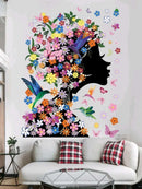 Elegant Flower Girl Wall Sticker
