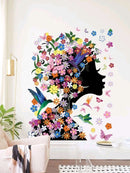 Elegant Flower Girl Wall Sticker