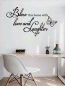 Bless Love and Laughter Print Wall Sticker