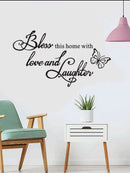 Bless Love and Laughter Print Wall Sticker