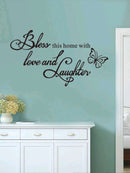 Bless Love and Laughter Print Wall Sticker