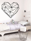 3D Line Heart Print Wall Sticker