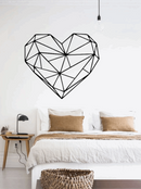 3D Line Heart Print Wall Sticker