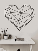 3D Line Heart Print Wall Sticker