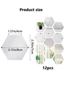 12pcs Geometric Mirror Wall Sticker
