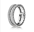 Authentic Pandora Double Hearts Stackable Ring - Sterling Silver (83176SJFP)