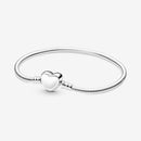 Authentic Pandora Moments Engravable Heart Clasp Snake Chain Bracelet