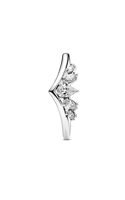 Authentic Pandora Sparkling Pear & Marquise Wishbone Ring - Silver (199109C01-50)