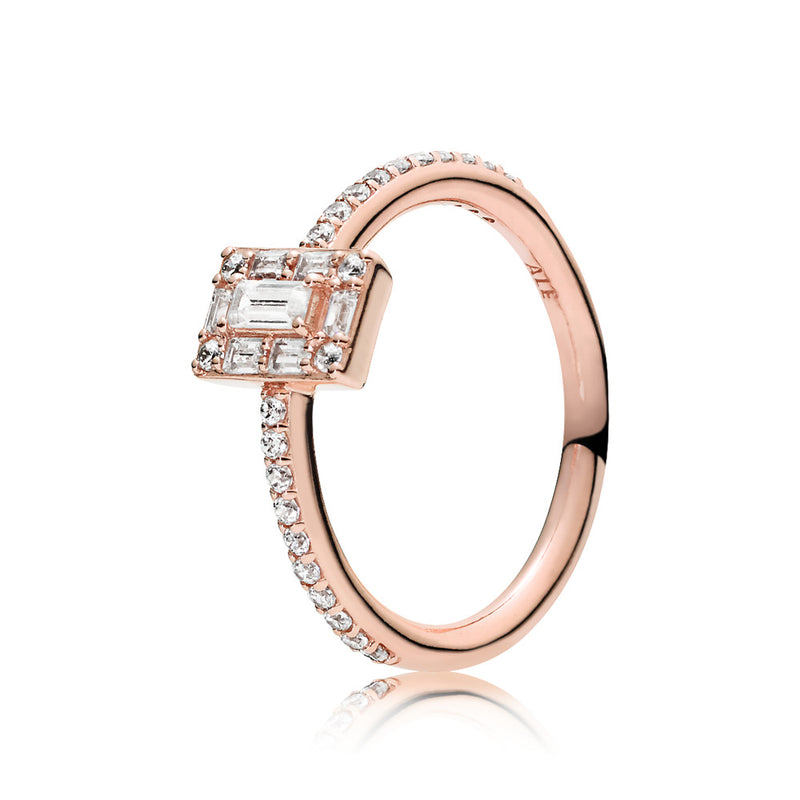 Authentic Pandora Luminous Ice Rose Ring - Rose Gold