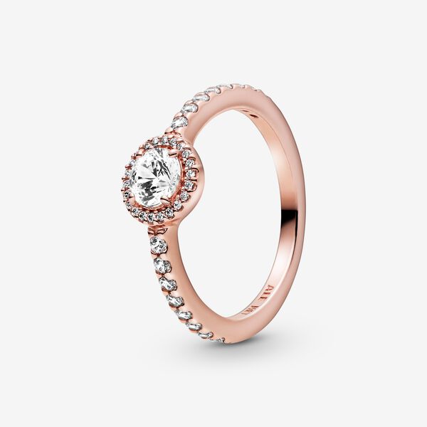 Authentic Pandora Classic Sparkling Halo Ring - Rose Gold