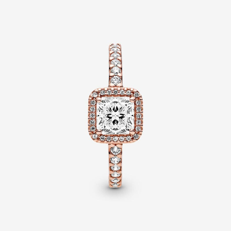 Authentic Pandora Square Sparkle Stackable Elegance Ring - Rose Gold (35809MKJY)