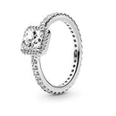 Authentic Pandora Square Sparkle Stackable Ring - Sterling Silver (12089GMOJ)