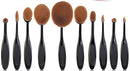 Professional Oval Makeup Brush set - 10 Piece