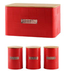 Bamboo Lid Bread Bin And Canister Set