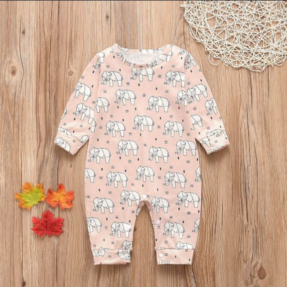 Ellie Printer Baby Romper - Long Sleeve