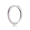 Authentic PANDORA Multi Color Arc of Love Ring - Silver