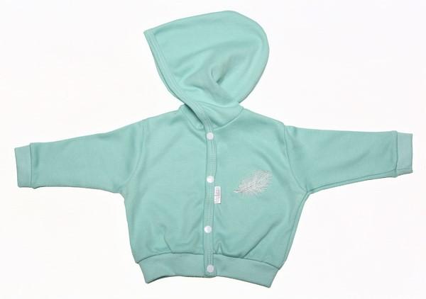 Aqua Colored Hooded Baby Jacket