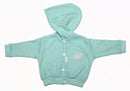 Aqua Colored Hooded Baby Jacket