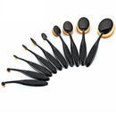 Professional Oval Makeup Brush set - 10 Piece