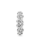 Authentic Pandora Heart Swirls Stackable Ring - Silver