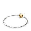 Authentic Pandora Shine Heart Clasp, Moments Silver Bangle Bracelet