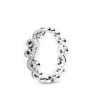 Authentic Pandora Heart Swirls Stackable Ring - Silver