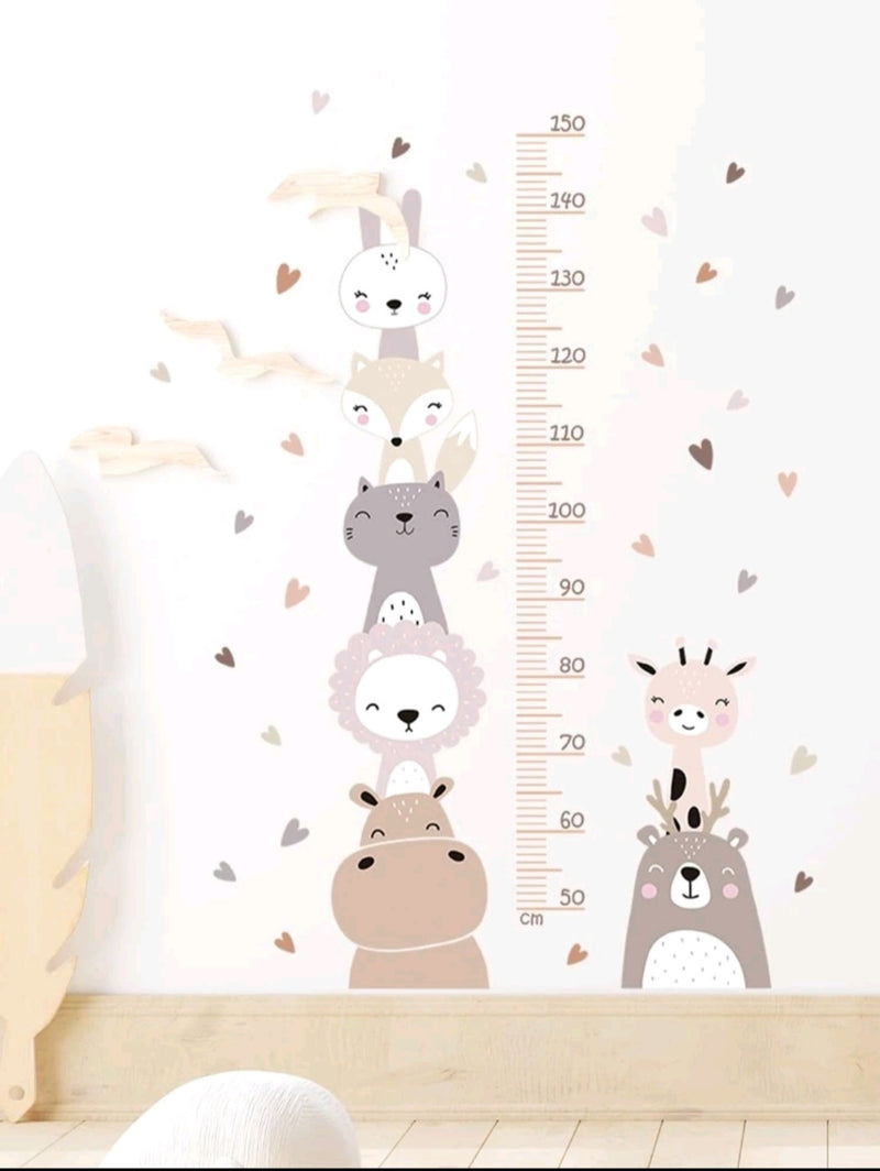 Cartoon Animal Growth Chart Decal Sticker