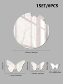 6pcs Butterfly Design Mirror Wall Sticker