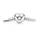 Authentic PANDORA Silver Bracelet with Heart Clasp