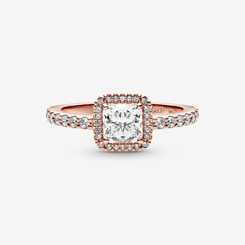 Authentic Pandora Square Sparkle Stackable Elegance Ring - Rose Gold (35809MKJY)