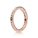 Authentic PANDORA Signature Hearts Ring - Rose Gold